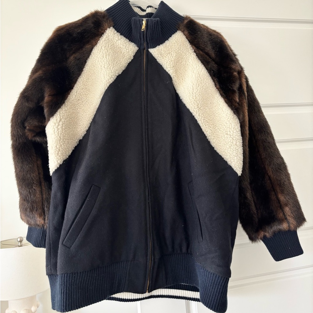 Faux Fur and Sherpa Bomber Jacket